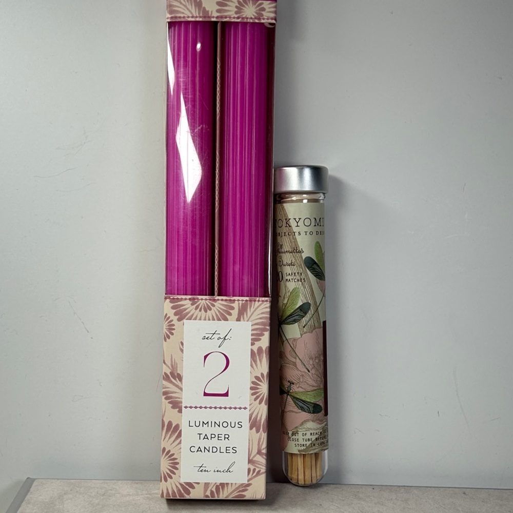 Tokyomilk Marches with Fuschia Pink Taper Candles